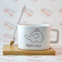 ست ماگ و زیر لیوانی مدل Happy Land با طرح فیل