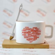 ست ماگ و زیر لیوانی مدل I Love You
