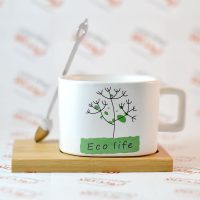 ست ماگ و زیر لیوانی مدل Eco life سبز