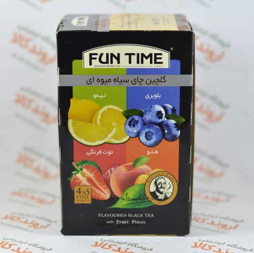 گلچین چای سیاه میوه ای فان تایم FUN TIME مدل LIMON BLUEBERRY STRAWBERRY PEACH