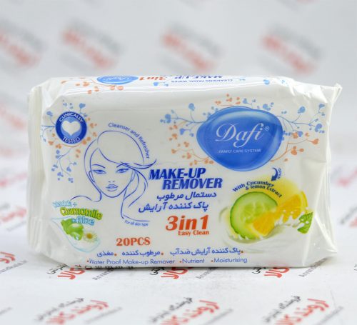 دستمال مرطوب پاک کننده آرایش دافی Dafi مدل Cucumber & Lemon