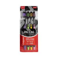 پک ۴ عددی مسواک کلگیت مدل Zig Zag Charcoal